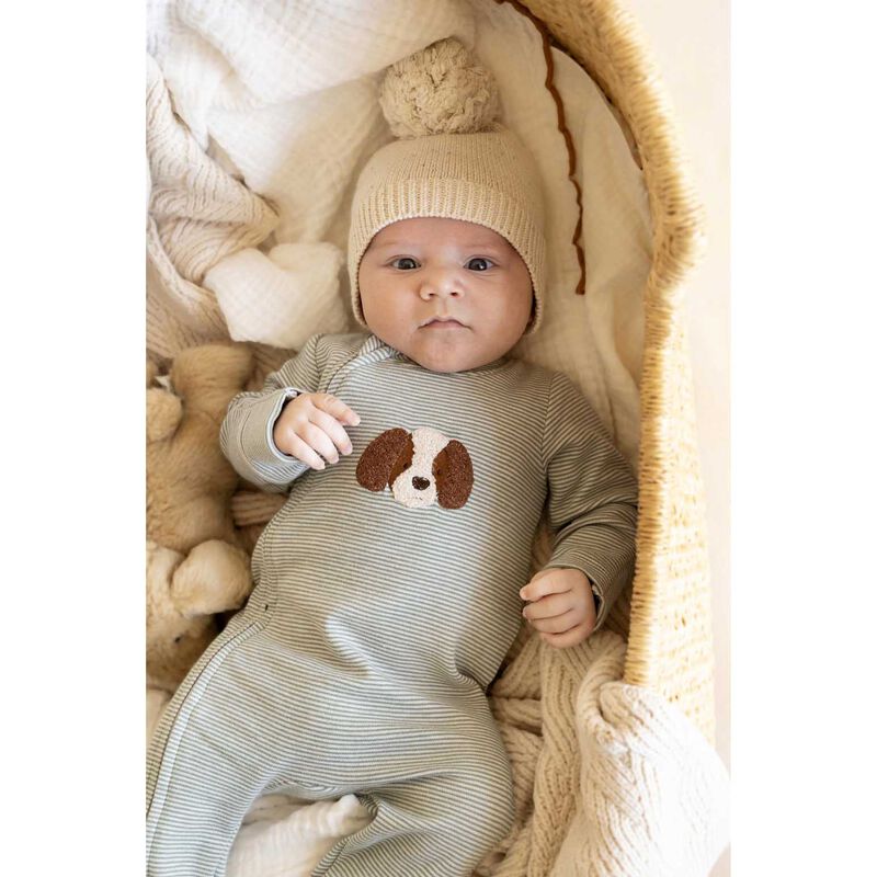 B&eacute;b&eacute; Otto Stripe Organic Ls Zipsuit image number 1